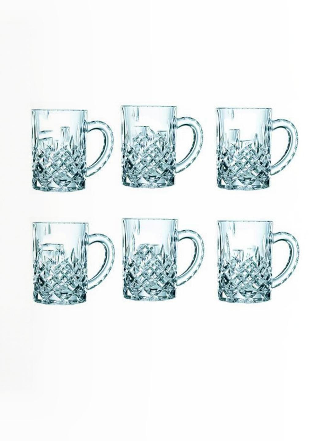 SOMIL Pack Of 6 Transparent Premium Food-Safe Glass Material Water Glass