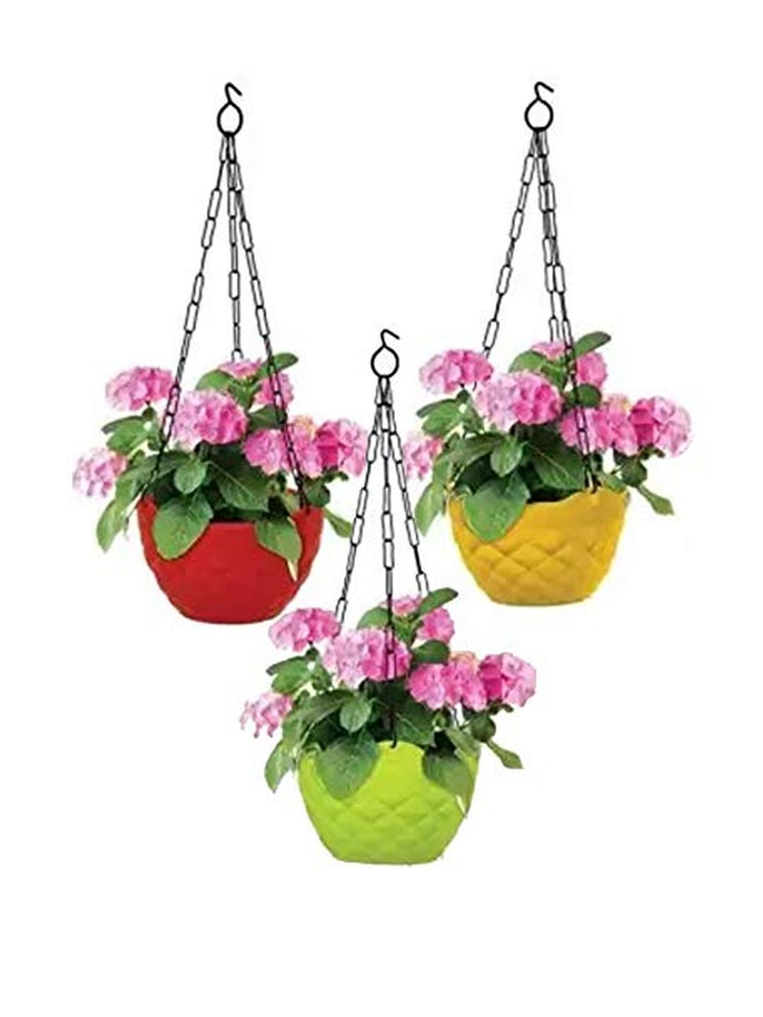 Go Hooked Set of 3 Plastic Hanging Pots