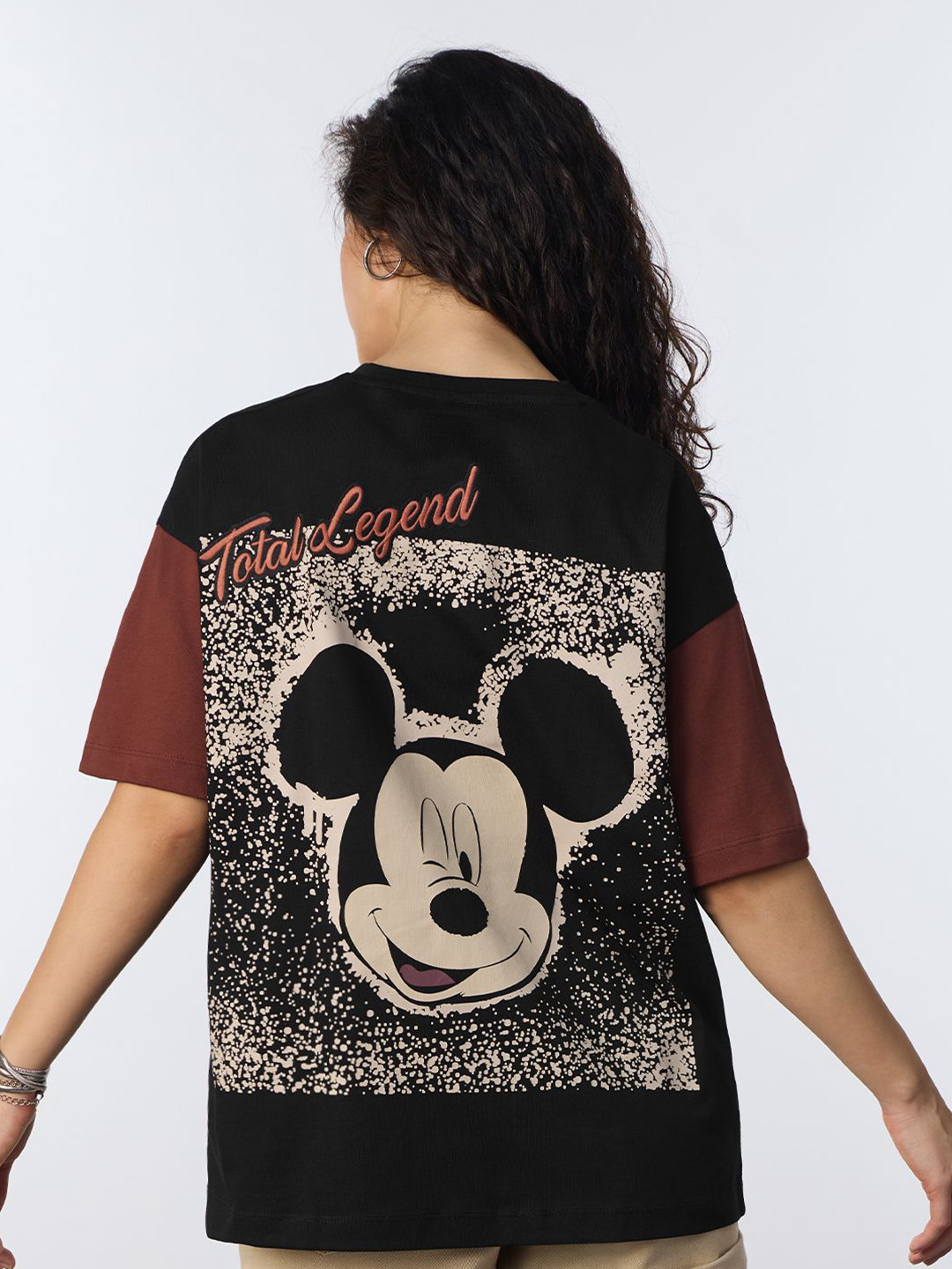 The Souled Store Oversized Total Legend Mickey Mouse Printed Pure Cotton T-Shirt