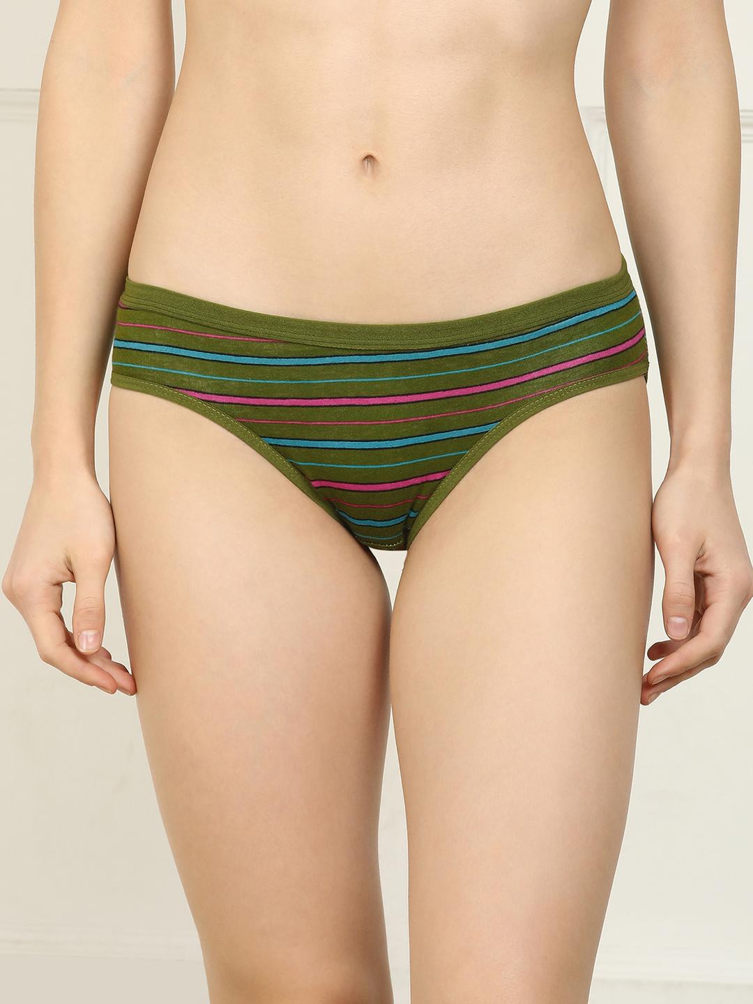 New stylish Green Cotton Hipster Multicolor Panties Pack of 1