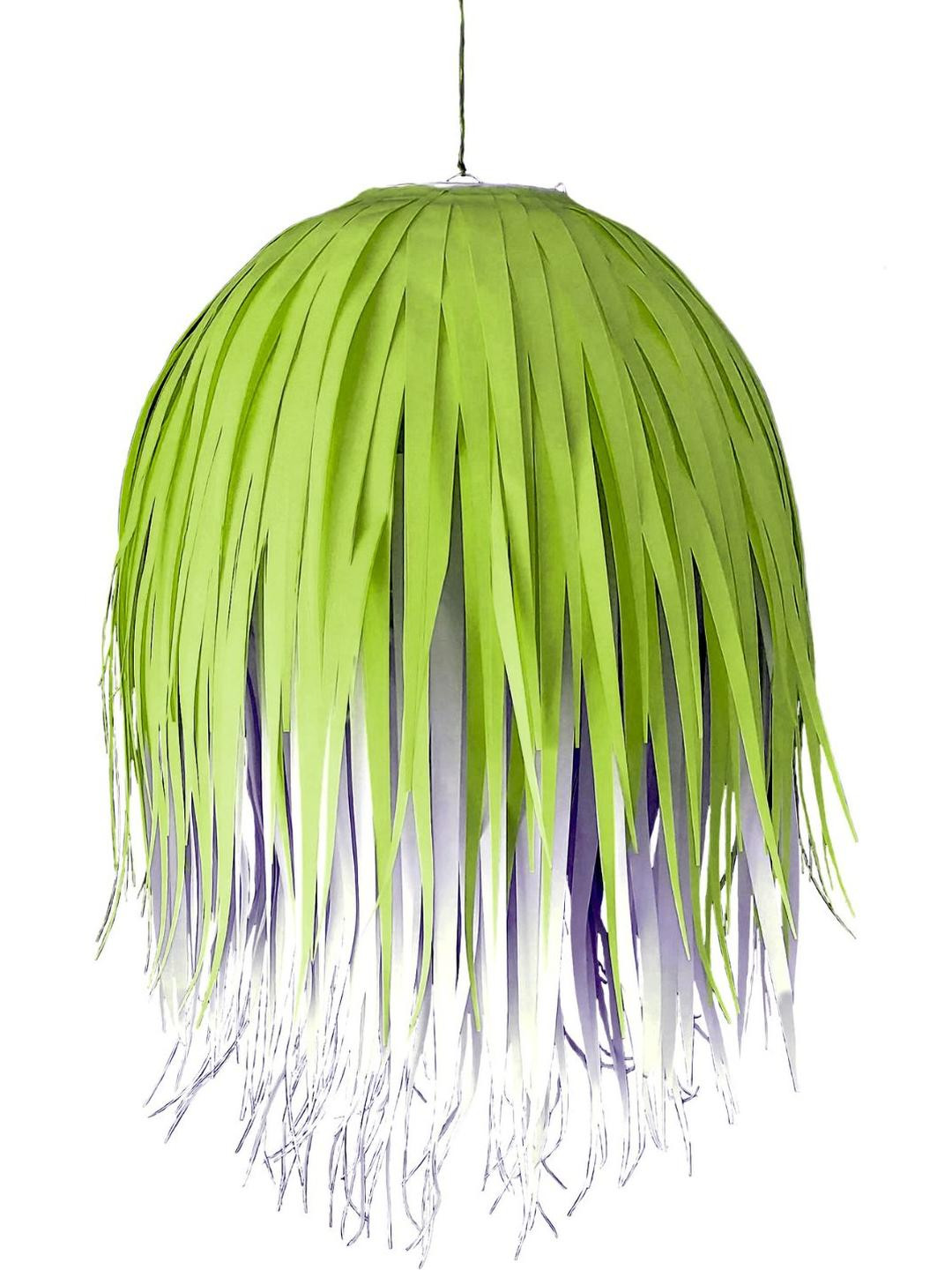 Designers Collection Green Wood Ceiling Lamp