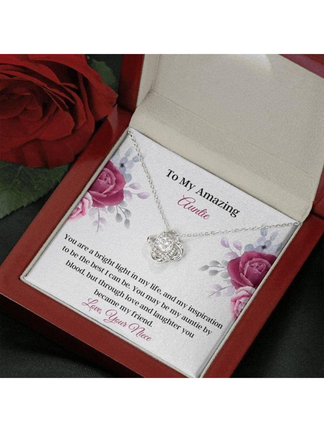 Silver Gift Aunt Necklace, Best Aunt Necklace Gift From Niece Loving Auntie Gift Meaningful Keepsak