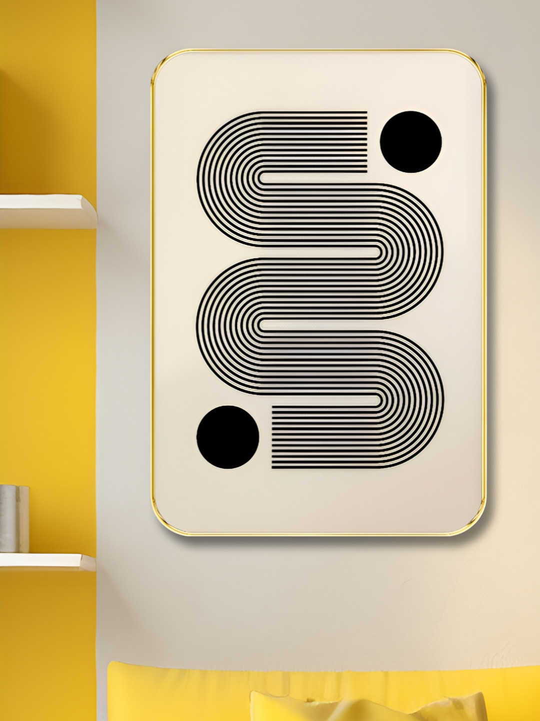 Livin'luxe Black & Beige Modern Minimalist Wall Art