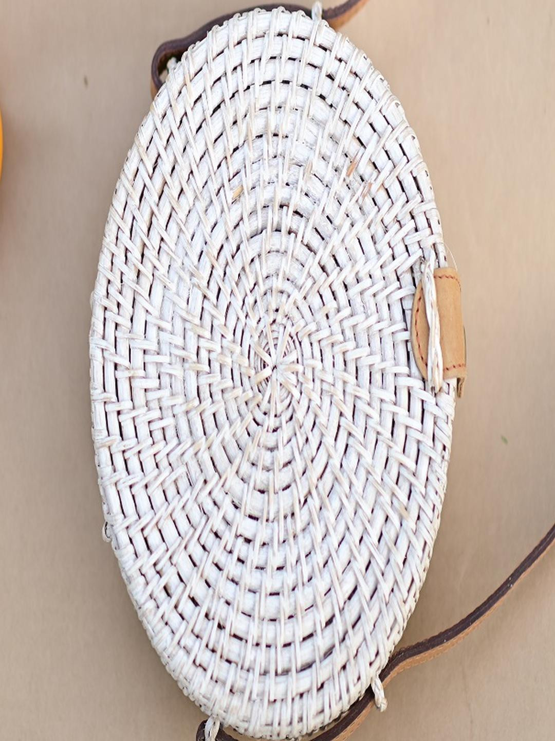 FLICKERS AND FLAME Ivory Cane Sling Bag