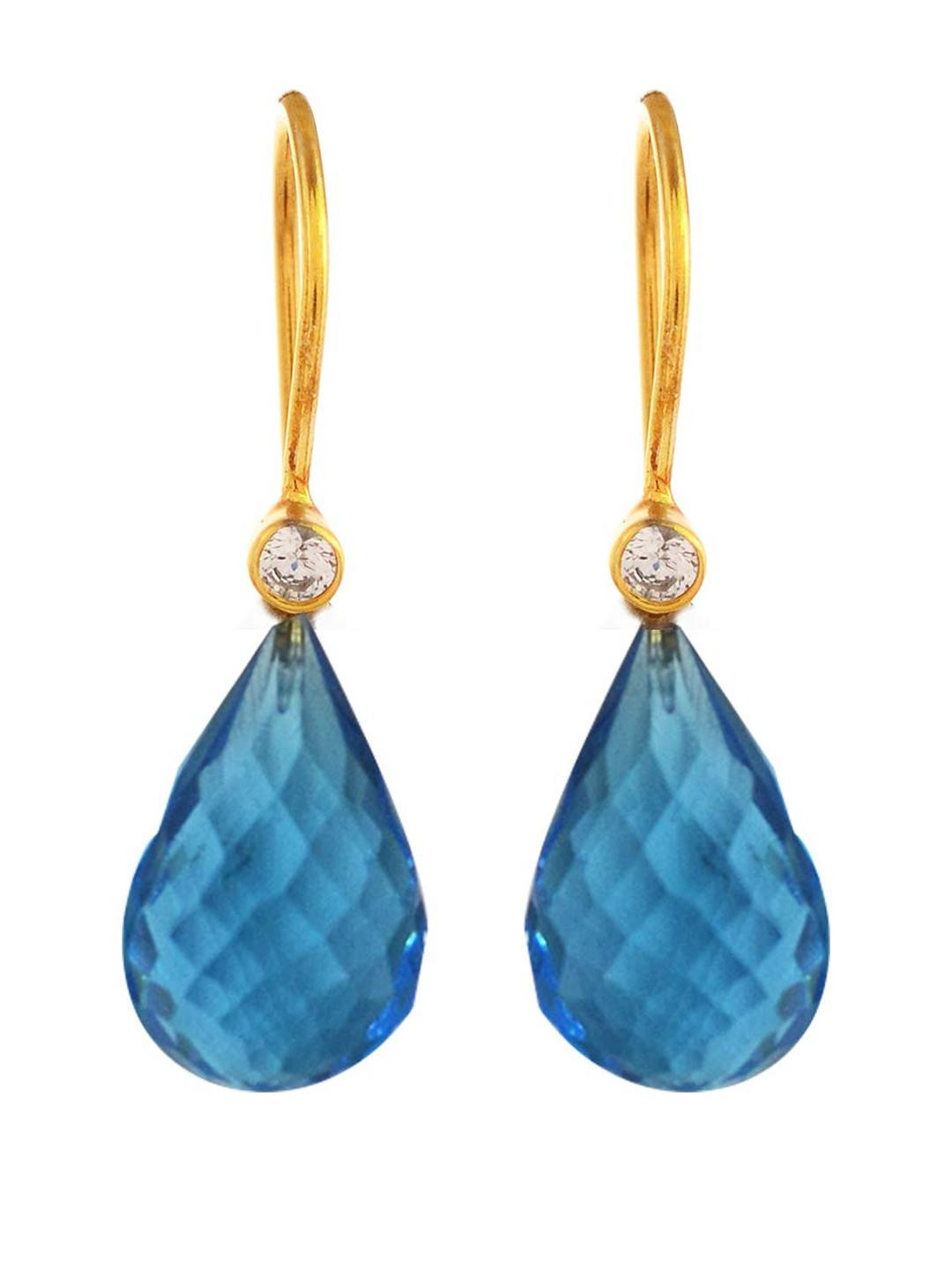 Silver Planets 925-92.5 Sterling Silver Blue Topaz Stone Fashion Dangle & Drop Earring for Women and Girls