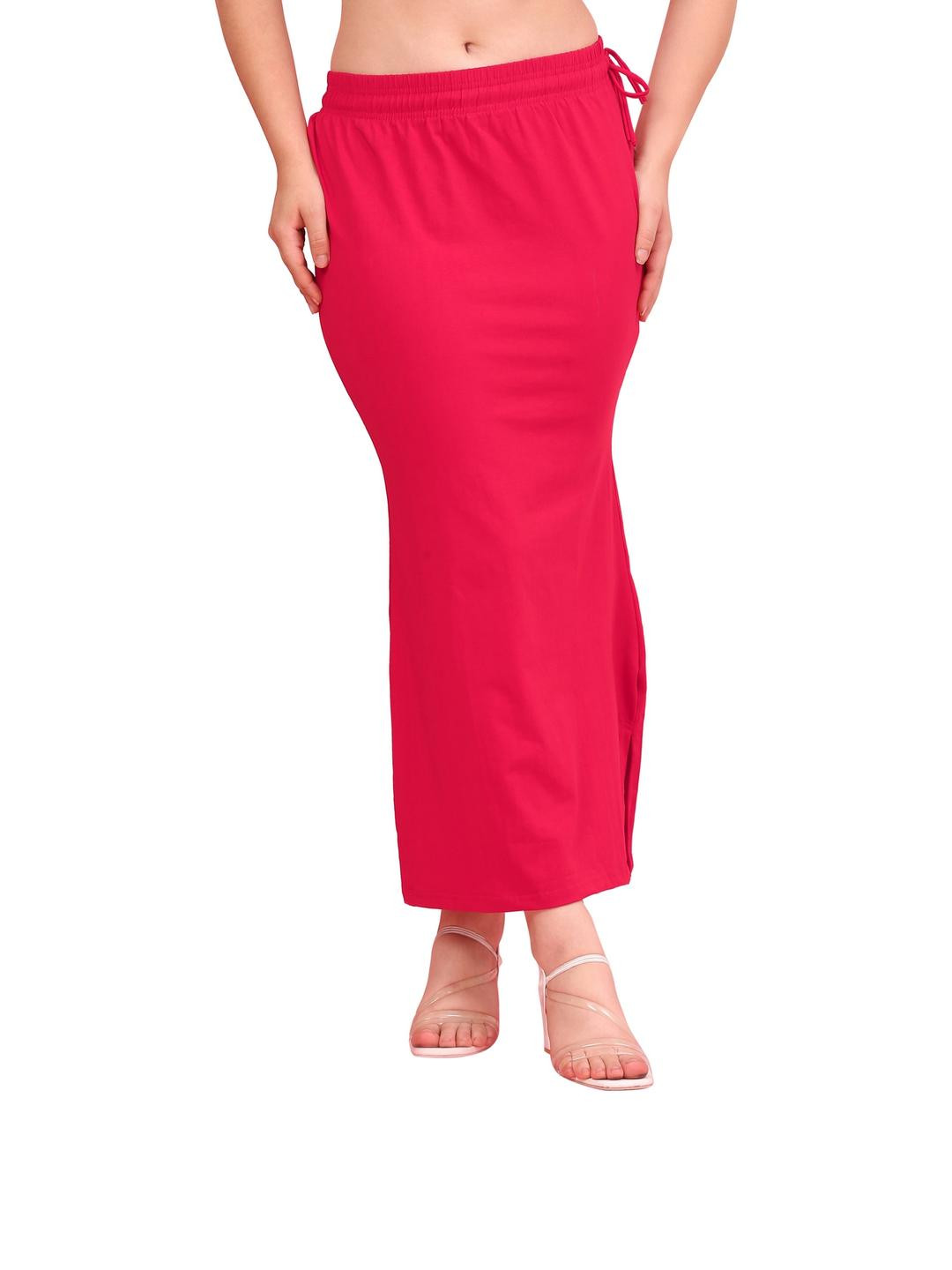 GANIX FASHION THAT DEFINE YOU Pink Cotton Saree Shapewear