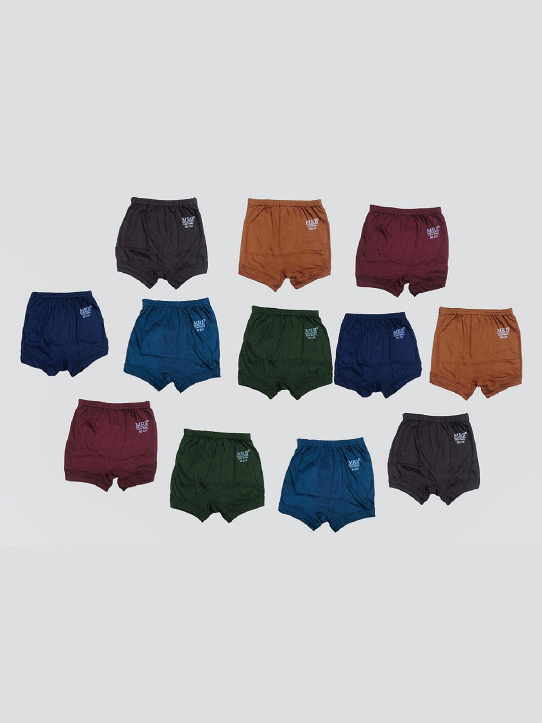 MRB Infants Pack Of 12 Mid-Rise Boy Shorts Briefs 41DARKDRAWER