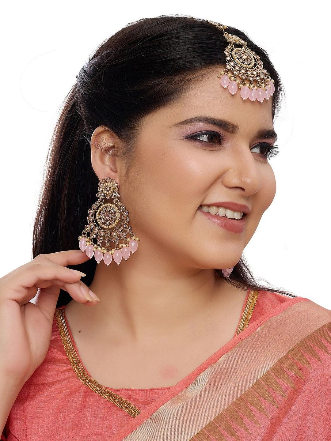 R A Enterprises Women PinkJewellery Set