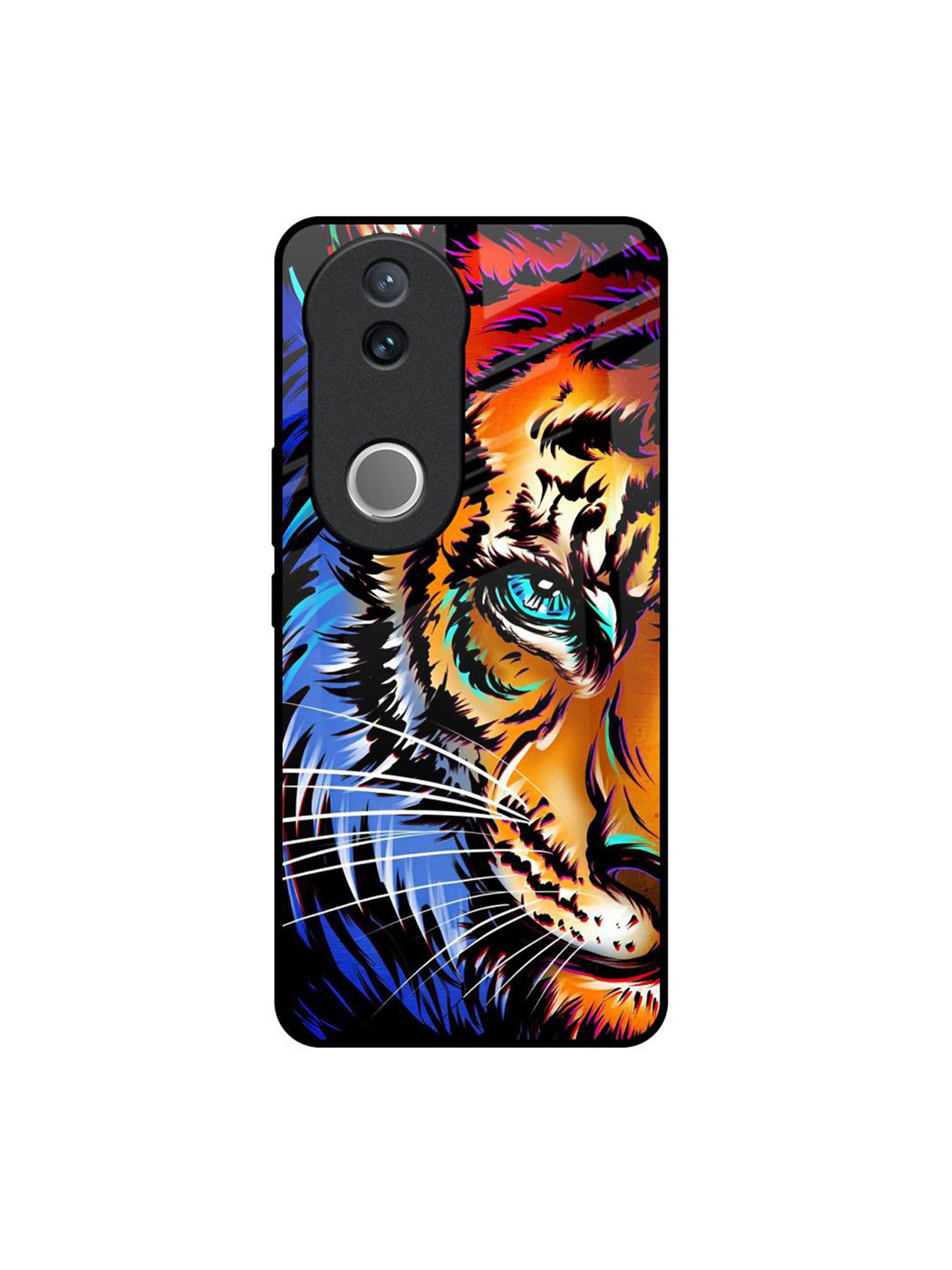 QRIOH Beast Tiger Art Glass Case for Vivo V50 5G Back Case Mobile Accessories