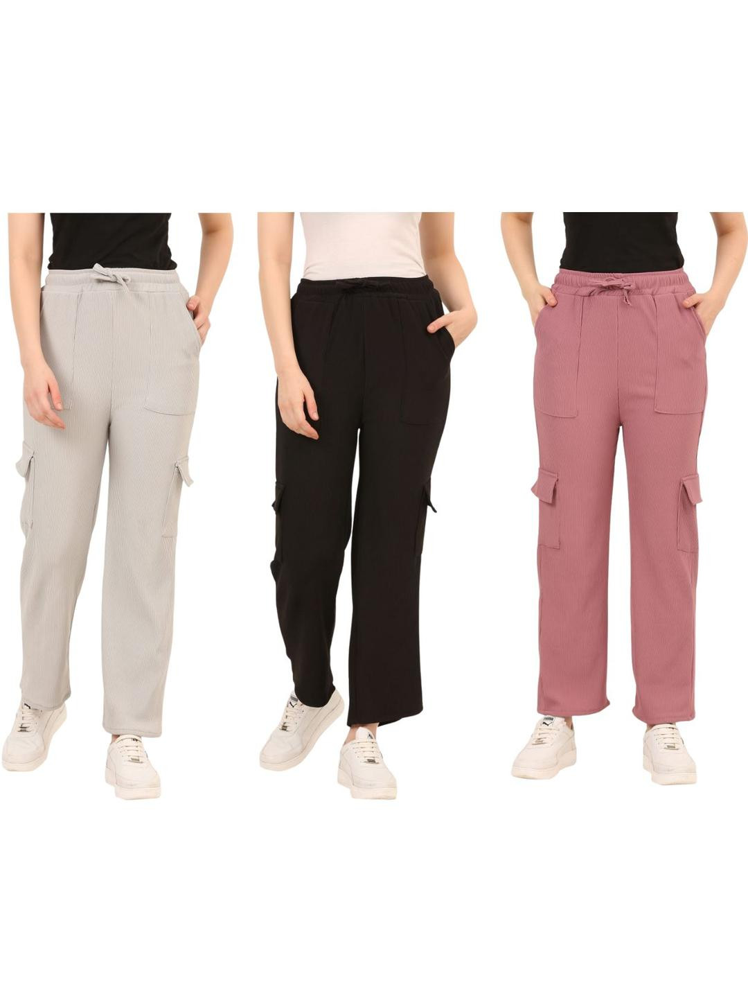 AMNOUR Girls Grey Track Pants