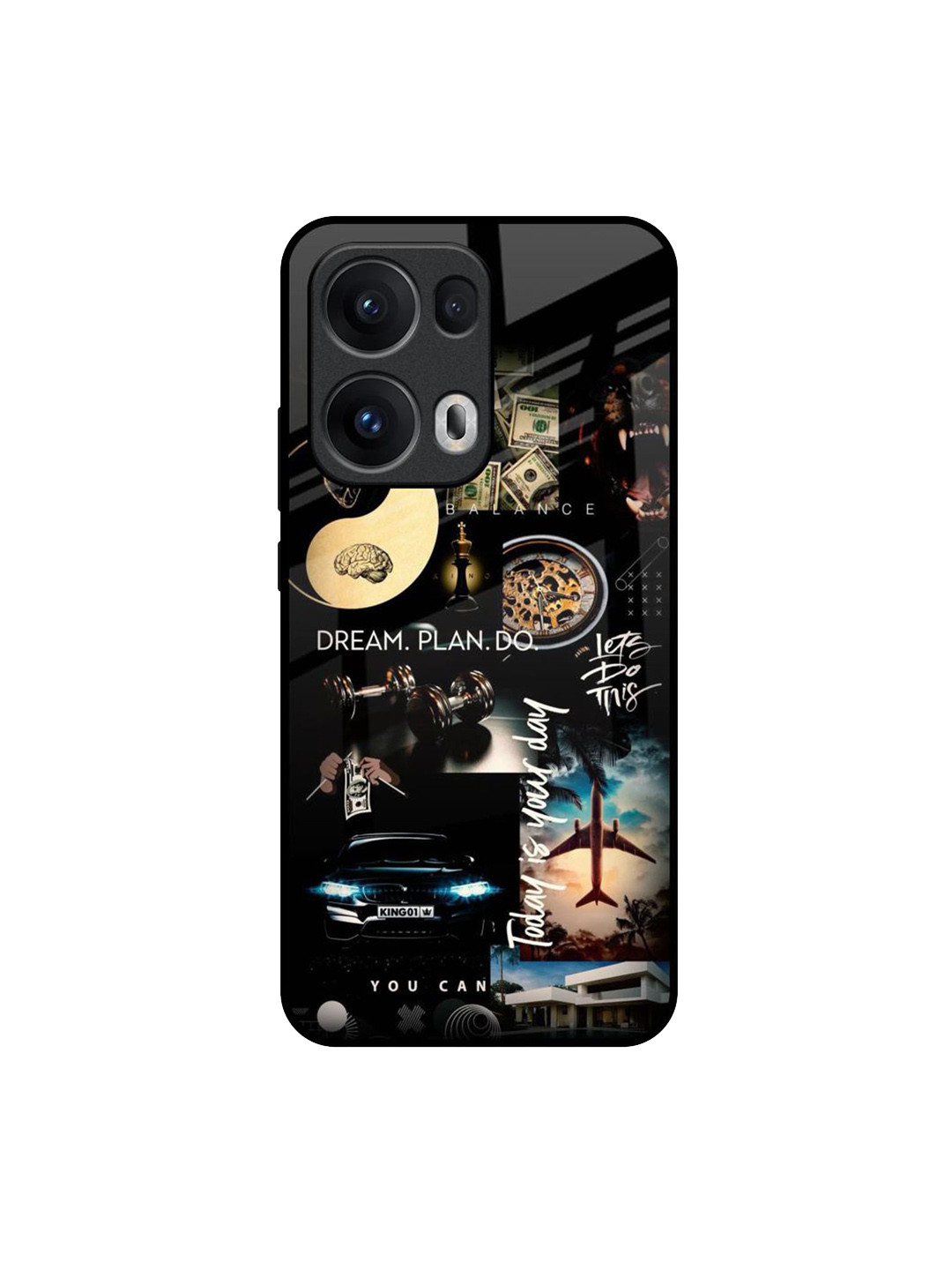 QRIOH Quirky Printed Visionary Cycle Glass Oppo Reno13 Pro 5G Back Case Mobile Accessories