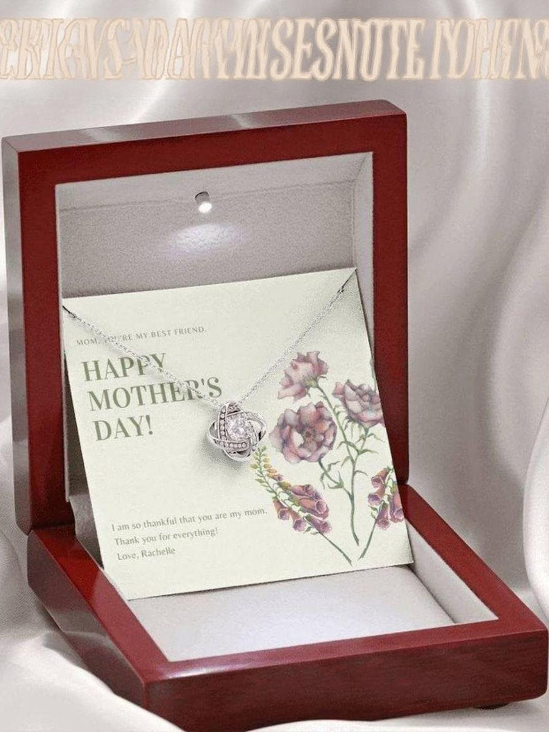 Sterling Silver Gift Mom Necklace, Mothers Day Necklace Gift From Son, Thankful You Are My Mom, Lov