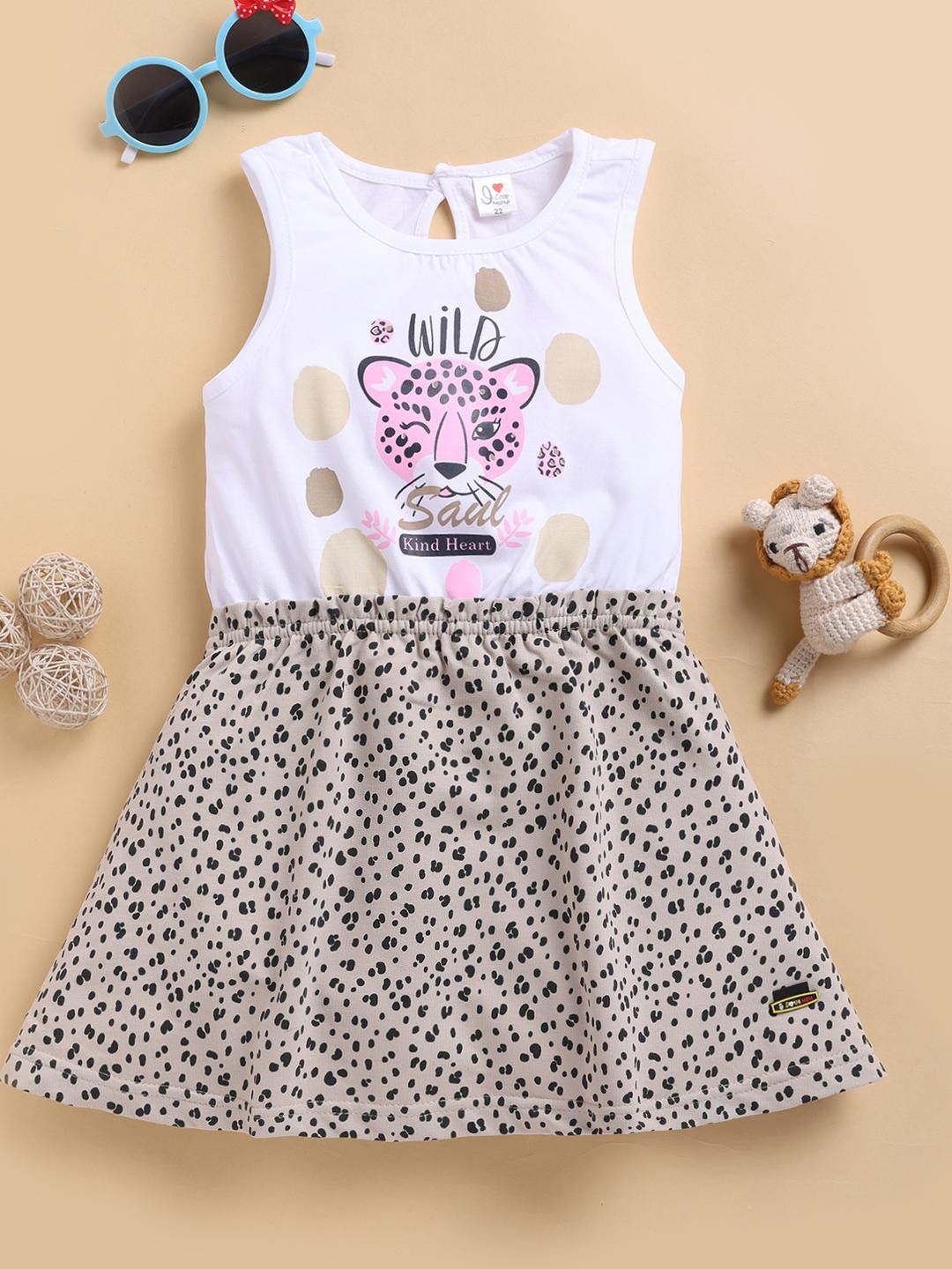 I LOVE MOM Animal Print Fit & Flare Dress
