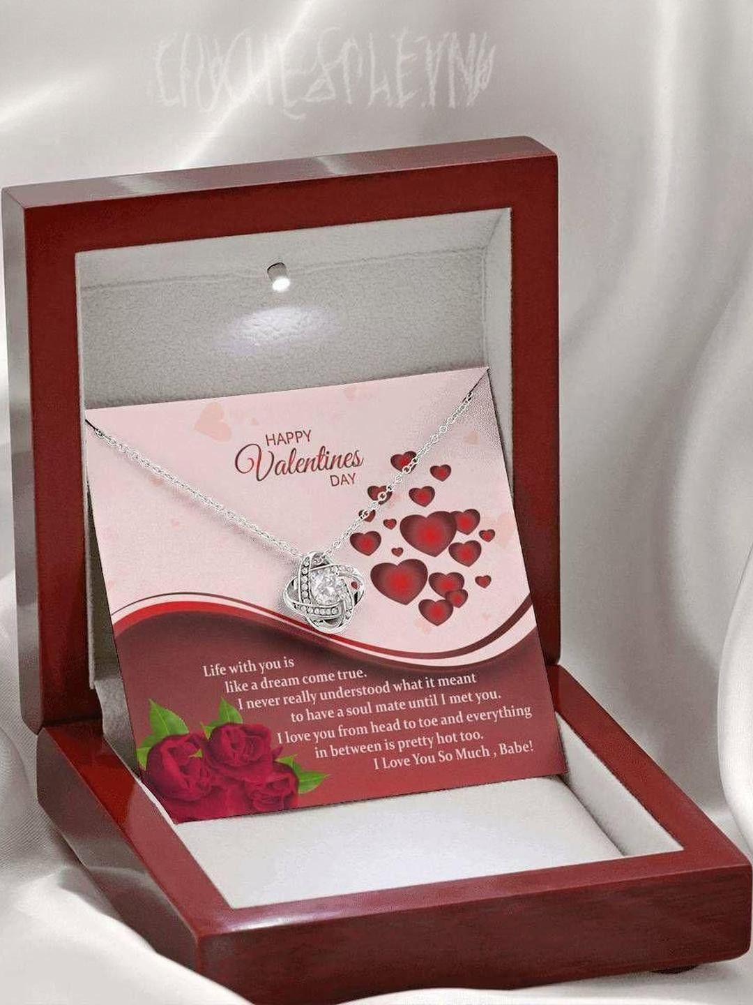 Silver Gift Wife Necklace, Love Knot Necklace Gift For Her Valentine Gift For Wife, Or GF A Dream C