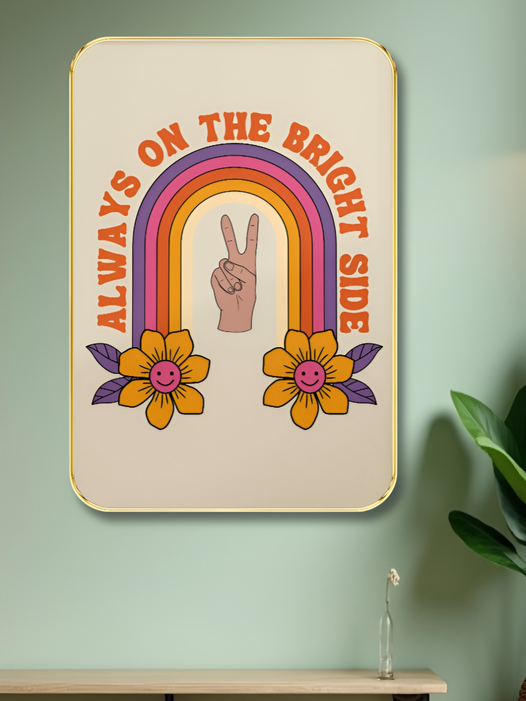 Livin'luxe Pink & Yellow Always On The Bright Side Wall Art