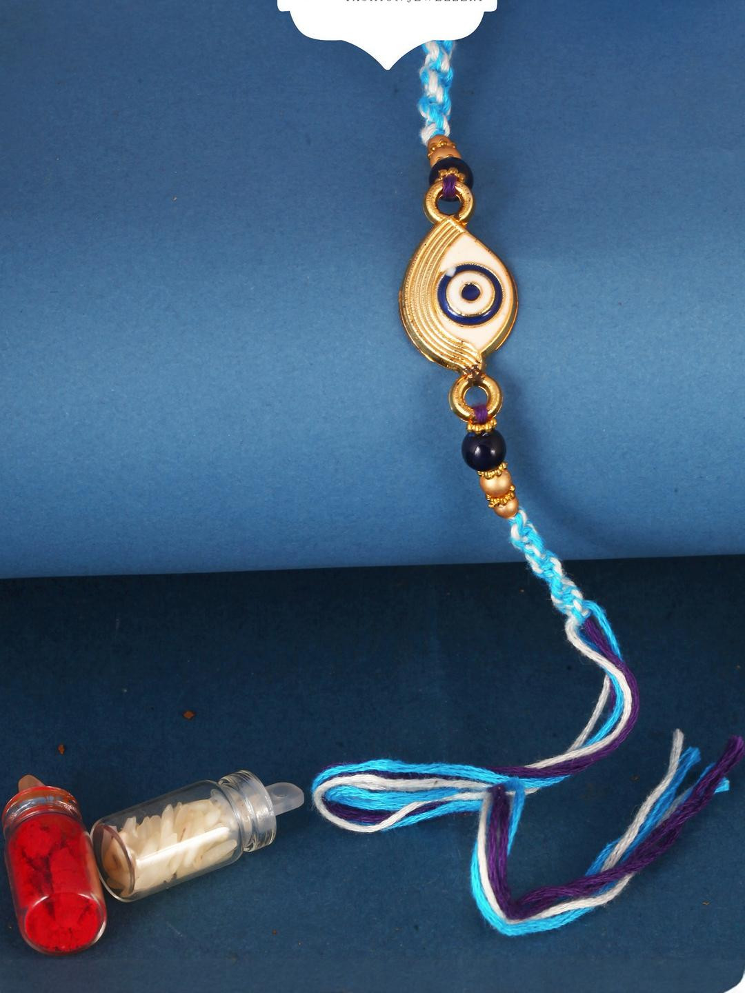 Vivastri evil eyes Gold and Rhodium Plated Alloy Rakhi for Lovely Brother kids[VIVA1167RKG]