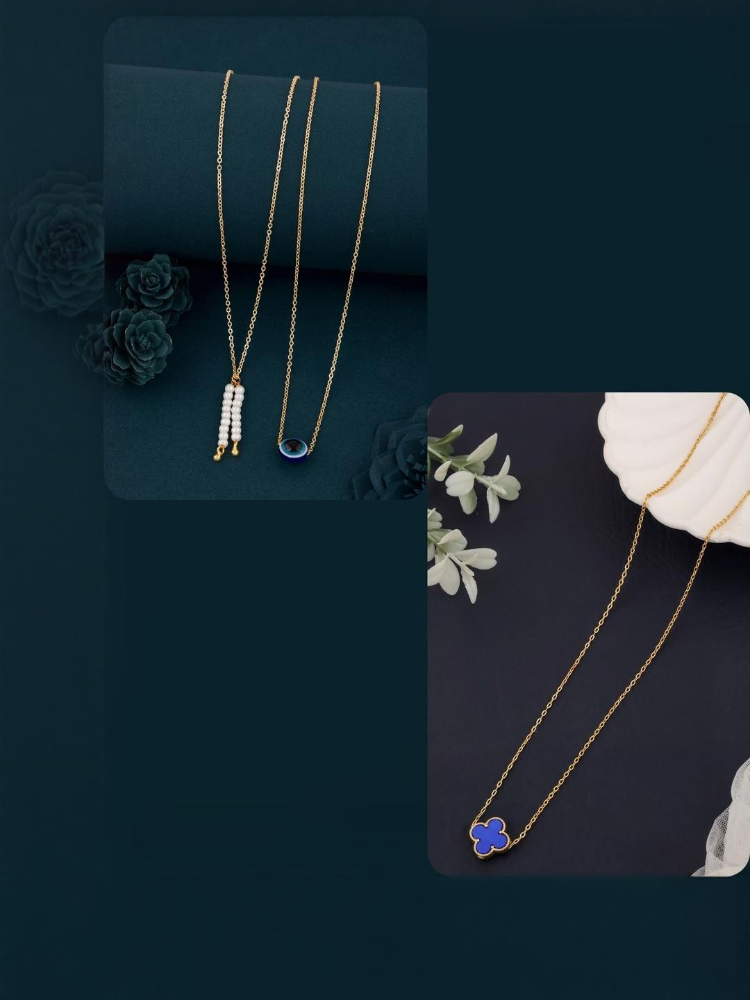 DressBerry Women Navy Blue Necklace and Chains