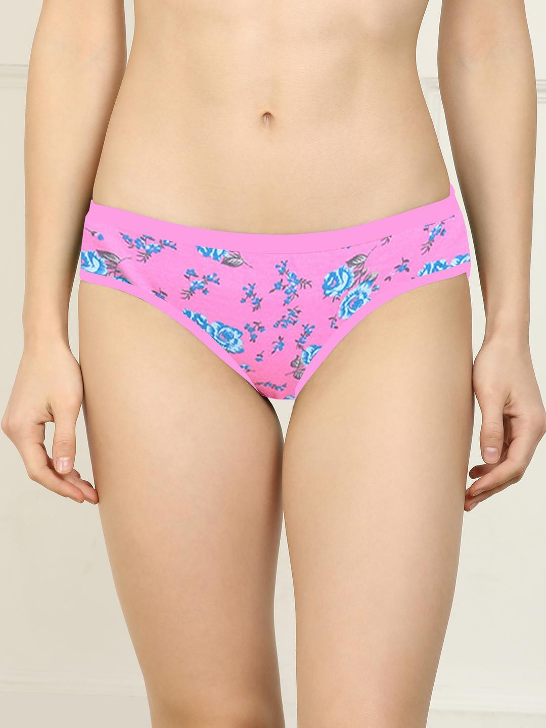 New stylish Yellow,Red,Blue,Brown,Pink,Blue Cotton Silk Hipster Multicolor Panties Pack of 6