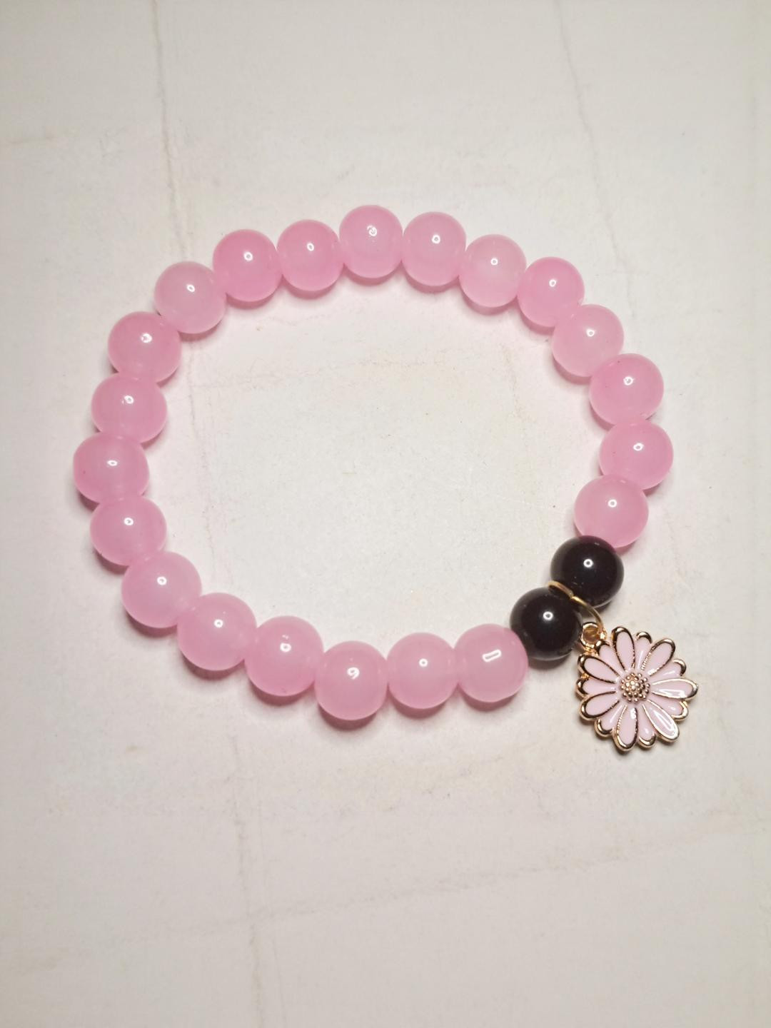 Rodya Unisex Brass Pink Floral Bracelet