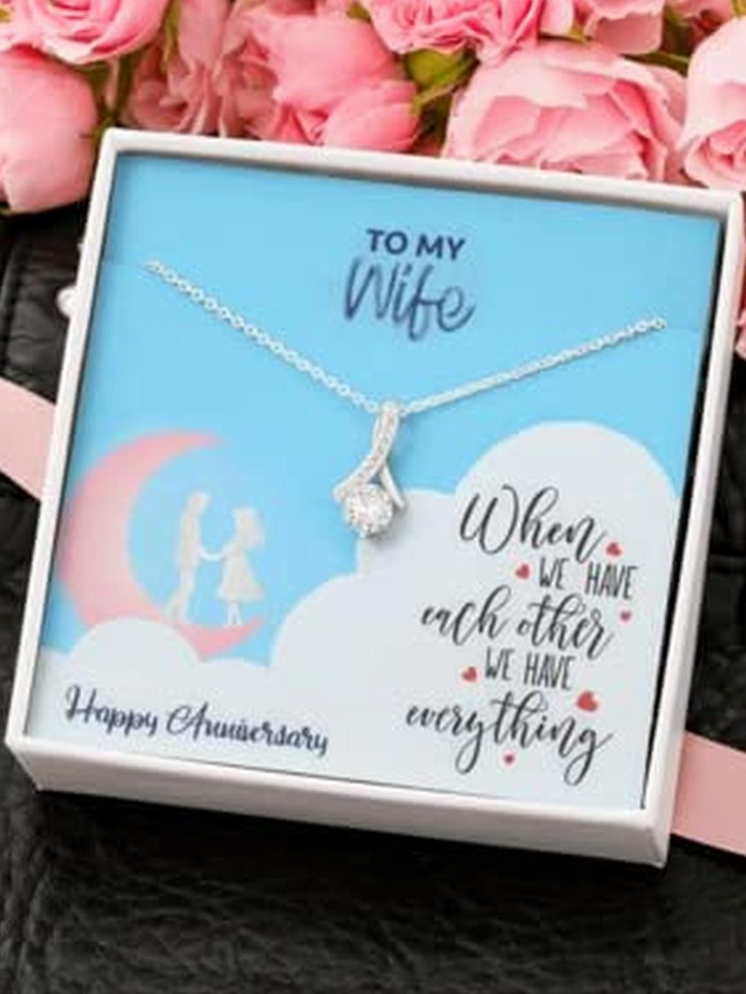 Sterling Silver Gift Romantic Wedding Anniversary Gift for Wife| Necklace to Gift Women & Girls | W