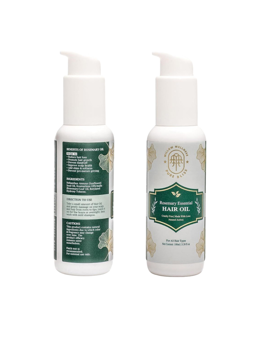 Willow Wellness Rosemary Hair Oil For Frizz Control - 100 ml