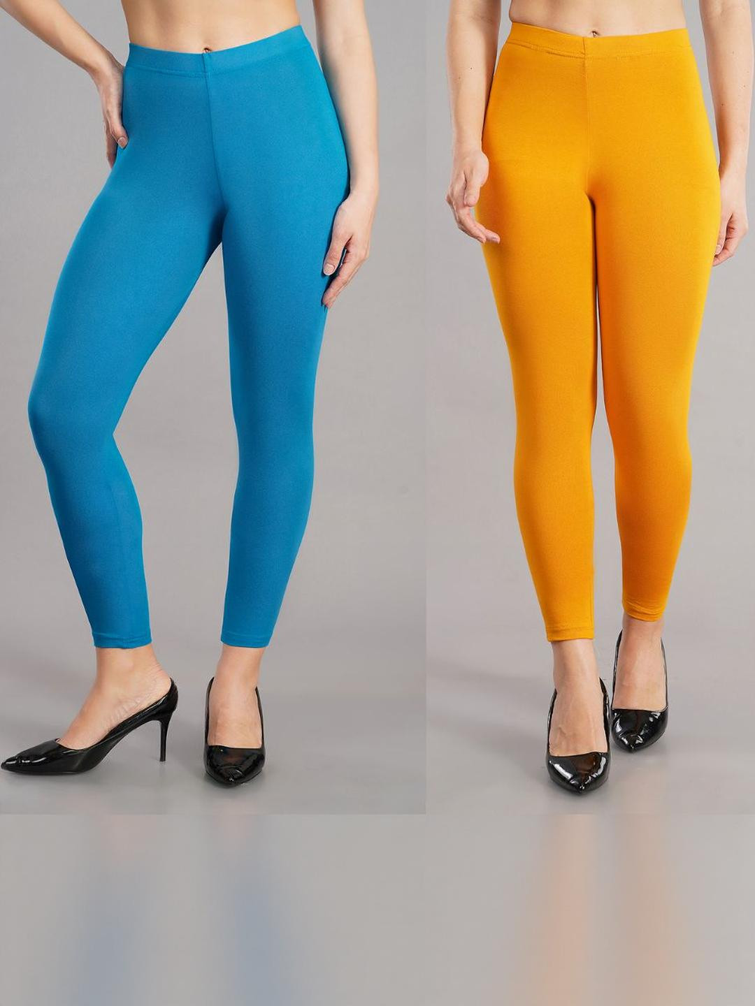 Shsuvia Women Pack Of 2 Multi Color ankle length elasticated Slip-On Causal leggings