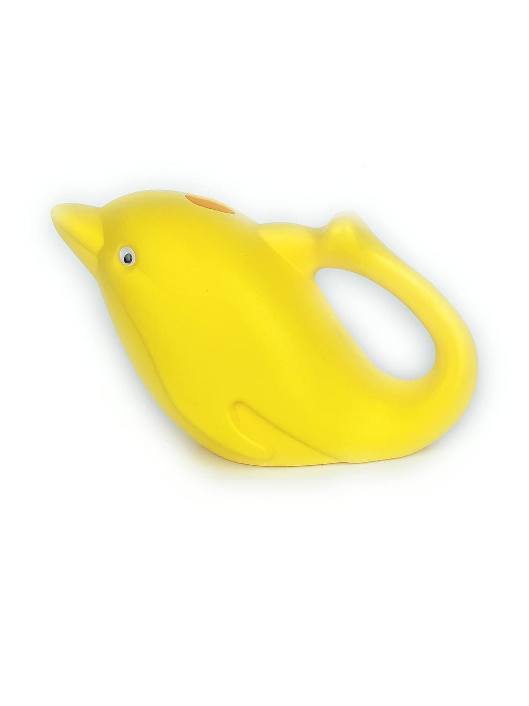 Go Hooked Kids Pack Of 1 Yellow Plastic Dolphin Shape Watering Can for Garden Plants