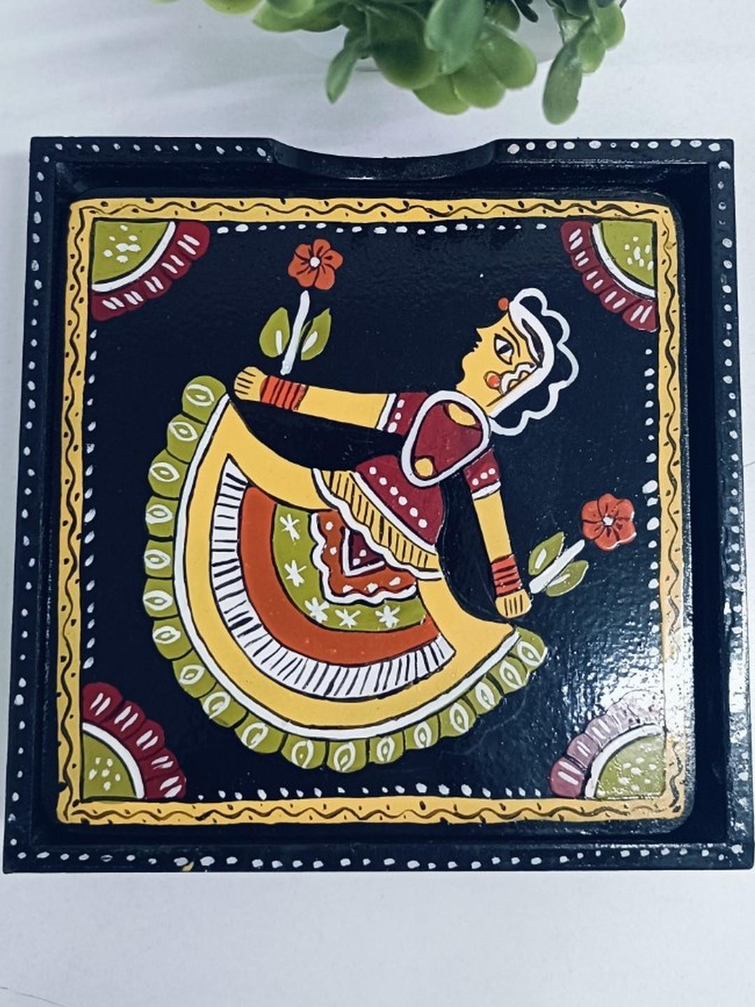 WEAVEHAND Tikuli Tea Coasters - Black