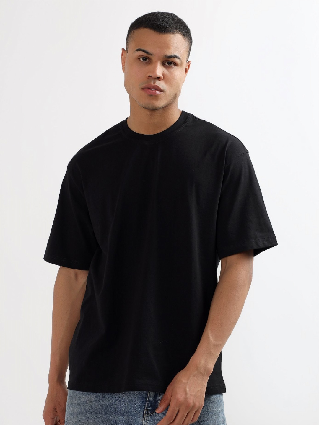 CODE OF HONOUR Free Spirit Printed Drop-Shoulder Sleeves Cotton Oversized T-shirt