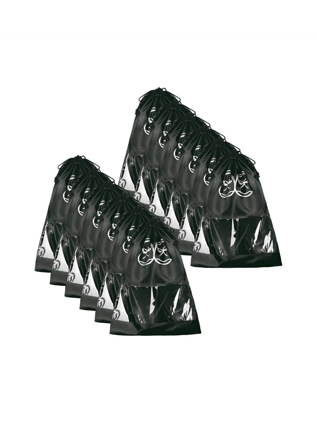 Aura Black Set of 12 Pieces Reusable Shoes Organisers
