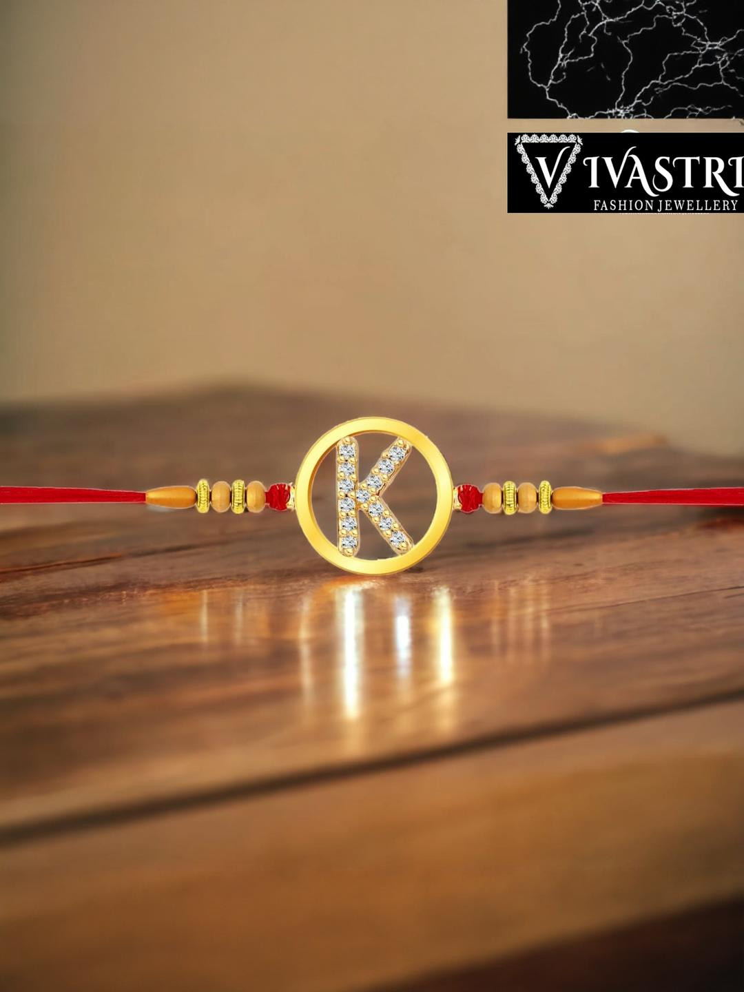 VIVASTRI Premium 'K' Letter Rakhi For Brother & Lovely Sister