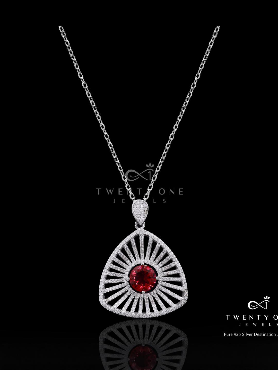 925 Silver With Ruby Pendant