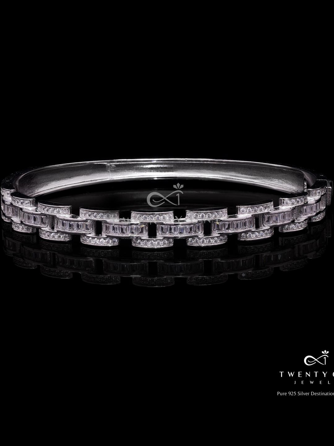 Twenty One Jewels Silver Sterling Silver Zircon Bracelet