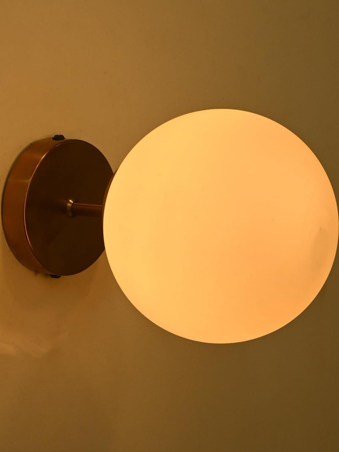 SOMIL White & Gold-Toned Glass Decorative Wall Light