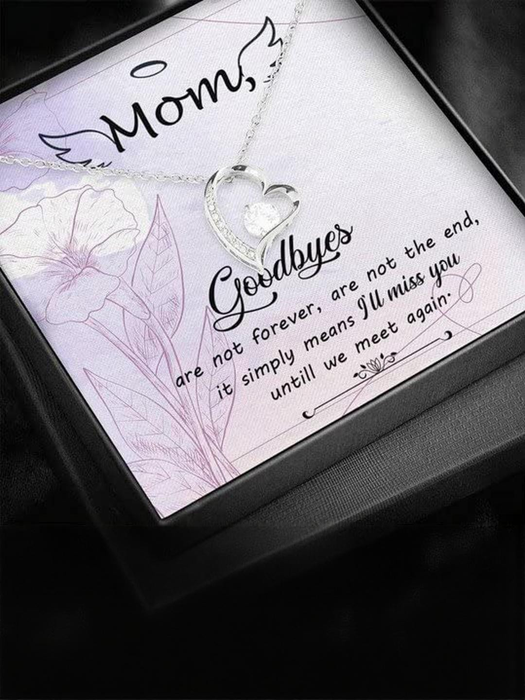 Sterling Silver Gift MOM NECKLACE, ANGEL WING GIFT FOR MOM FOREVER LOVE NECKLACE I LL MISS YOU UNTI