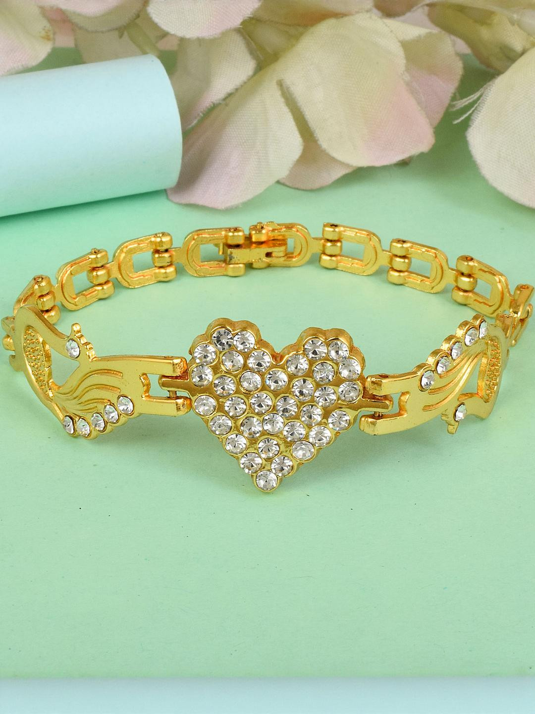 Missmister Women Gold-Plated Heart Link Bracelet
