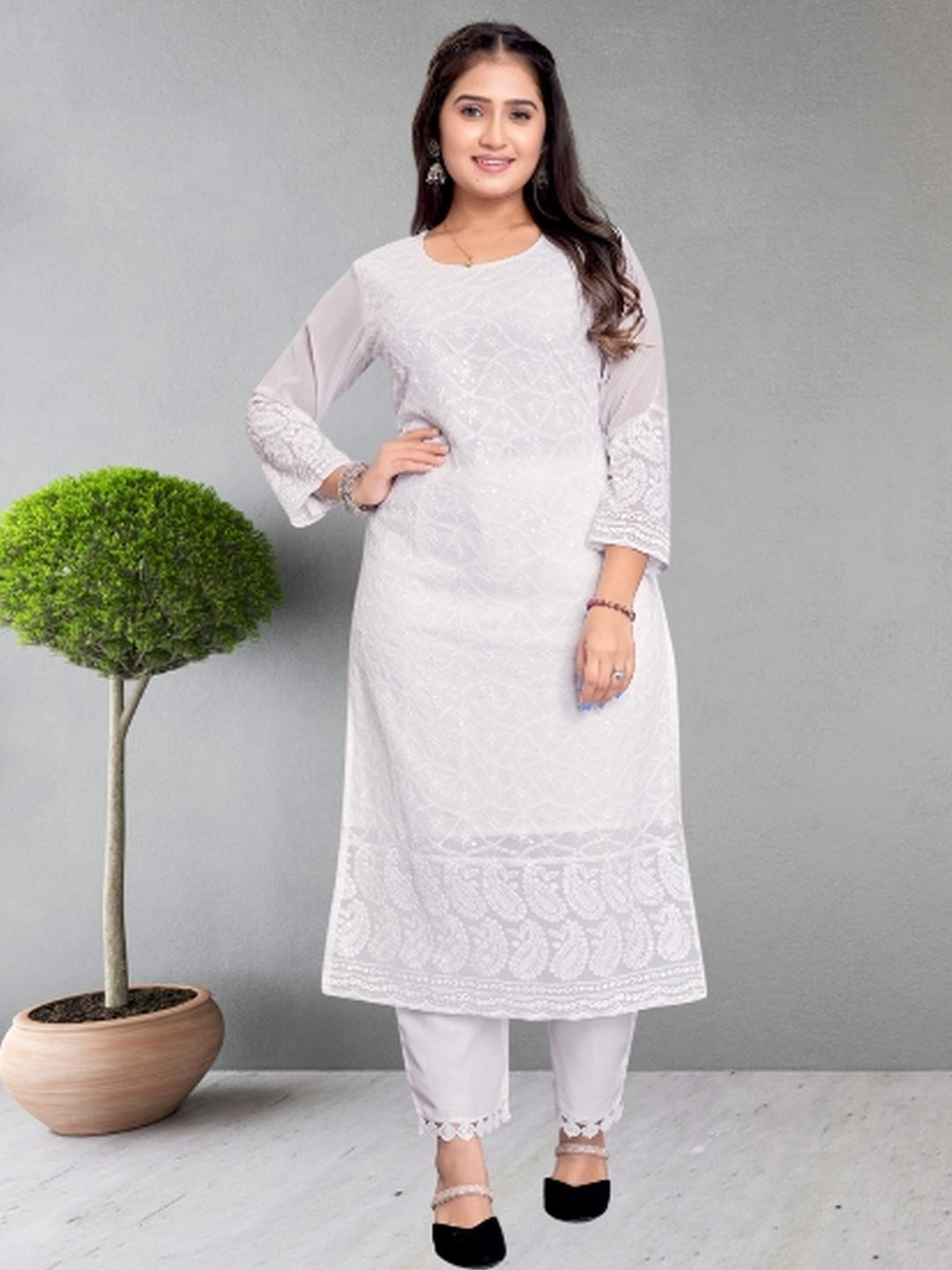 ZAZADIYA ENTERPRISE Women White Kurtis