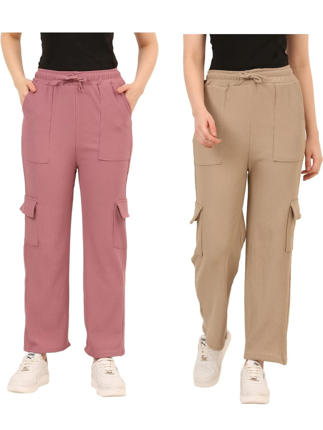 CUBIHEXA Girls Peach Track Pants