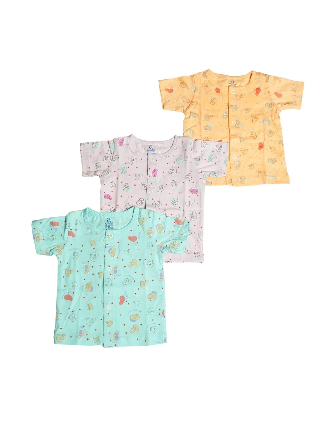 ANGAAKAR CLOTHINGS Pack Of 3 Printed Cotton Innerwear Vests
