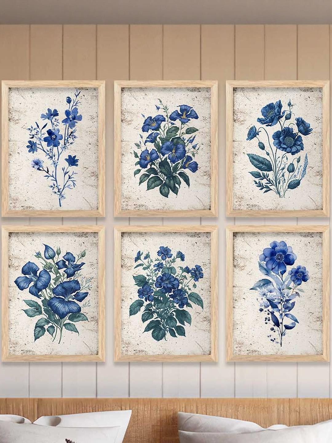 WALLLANE Brown 6 and more Piece Wood Floral and Botanical Wall Paintings