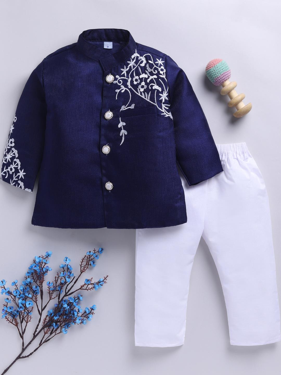 Covetus Boys  Embroidered Ethnic Jacket and Pant Set
