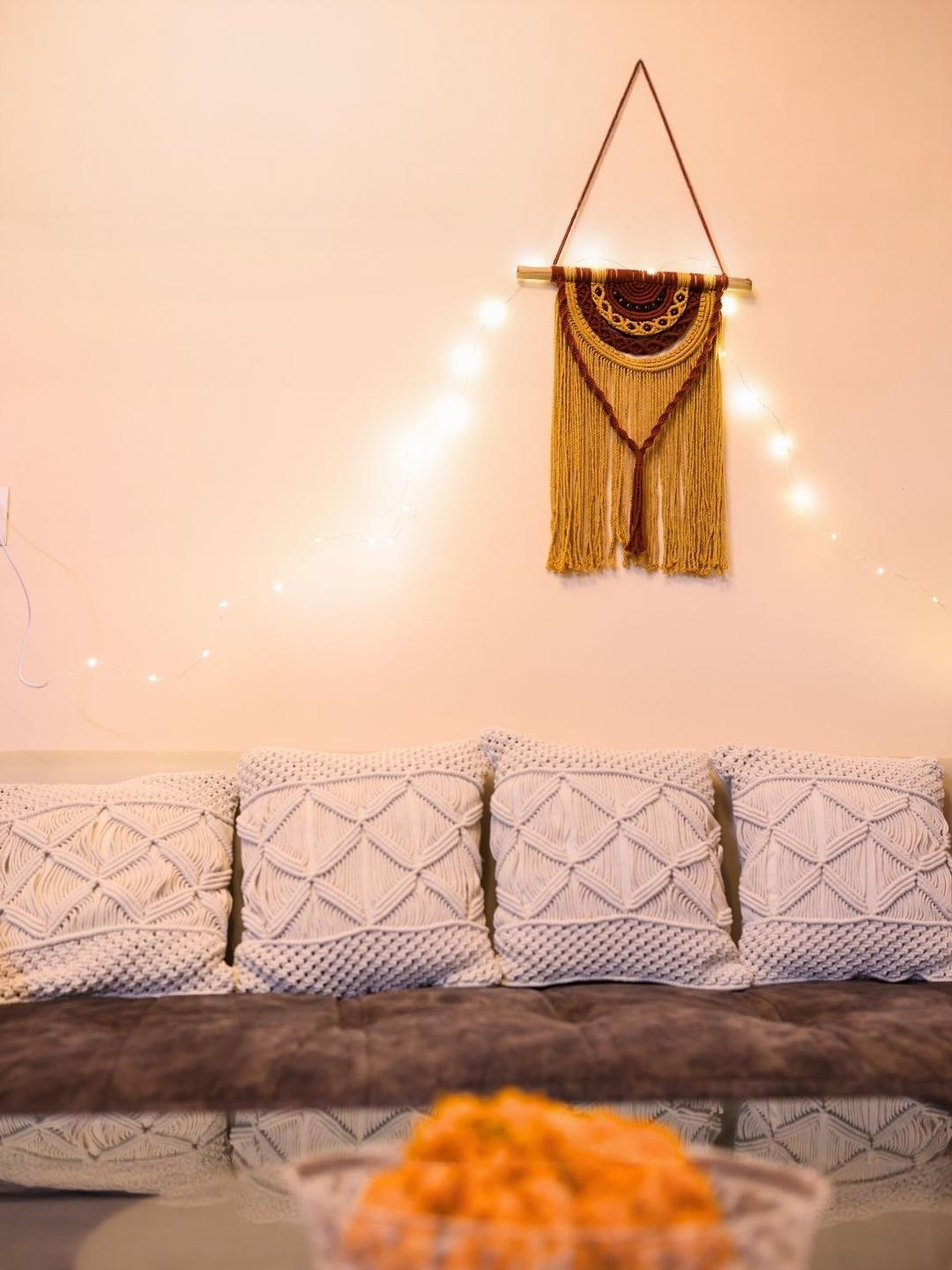 Sarmaya - The Handcraftes Tales Yellow Macrame Wall Hanging