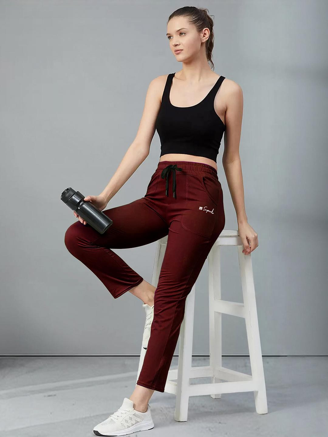 SZN Adults-Women Maroon Track Pants