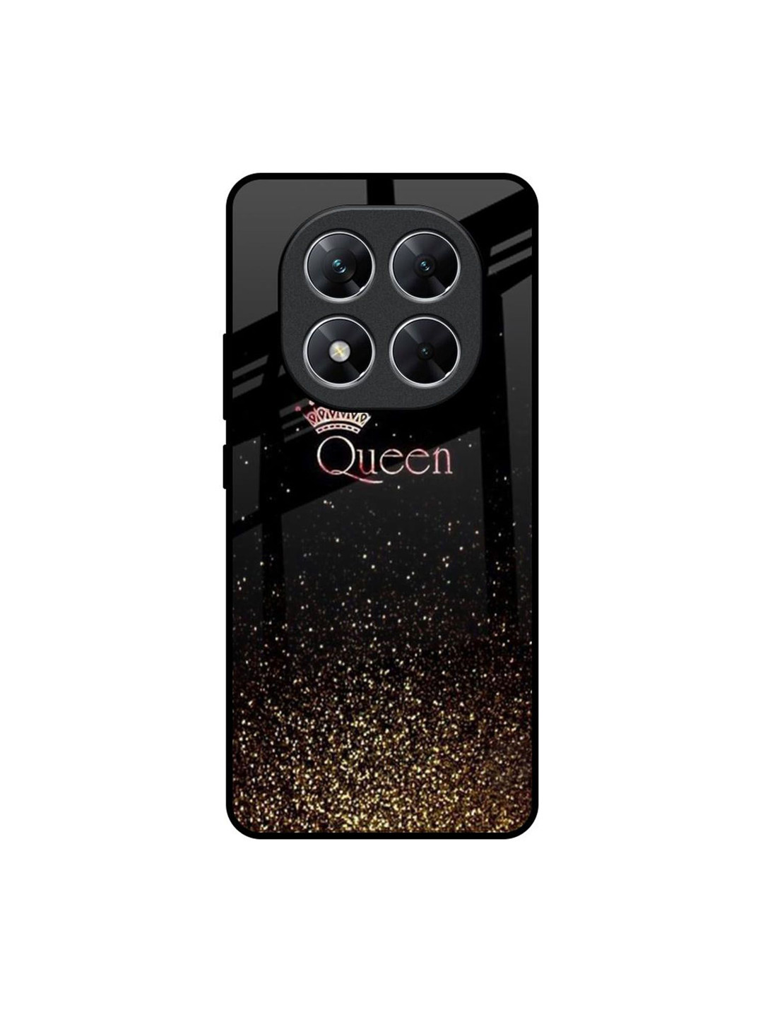 QRIOH Typography Printed Poco X7 5G I Am The Queen Glass Back Case Mobile Accessories