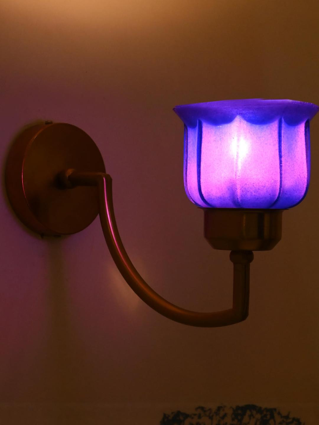 Somil Blue and White Elegant Designer Glass Night Lamp