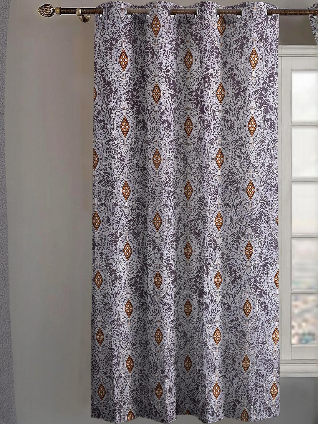 Lunar Days Unisex Set Of 1 Grey Ripple Fold Regular Window Curtain