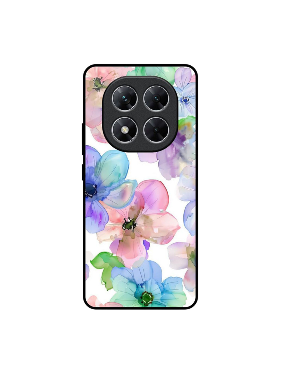 QRIOH Floral Print Poco X7 5G Glass Back Case Mobile Accessories
