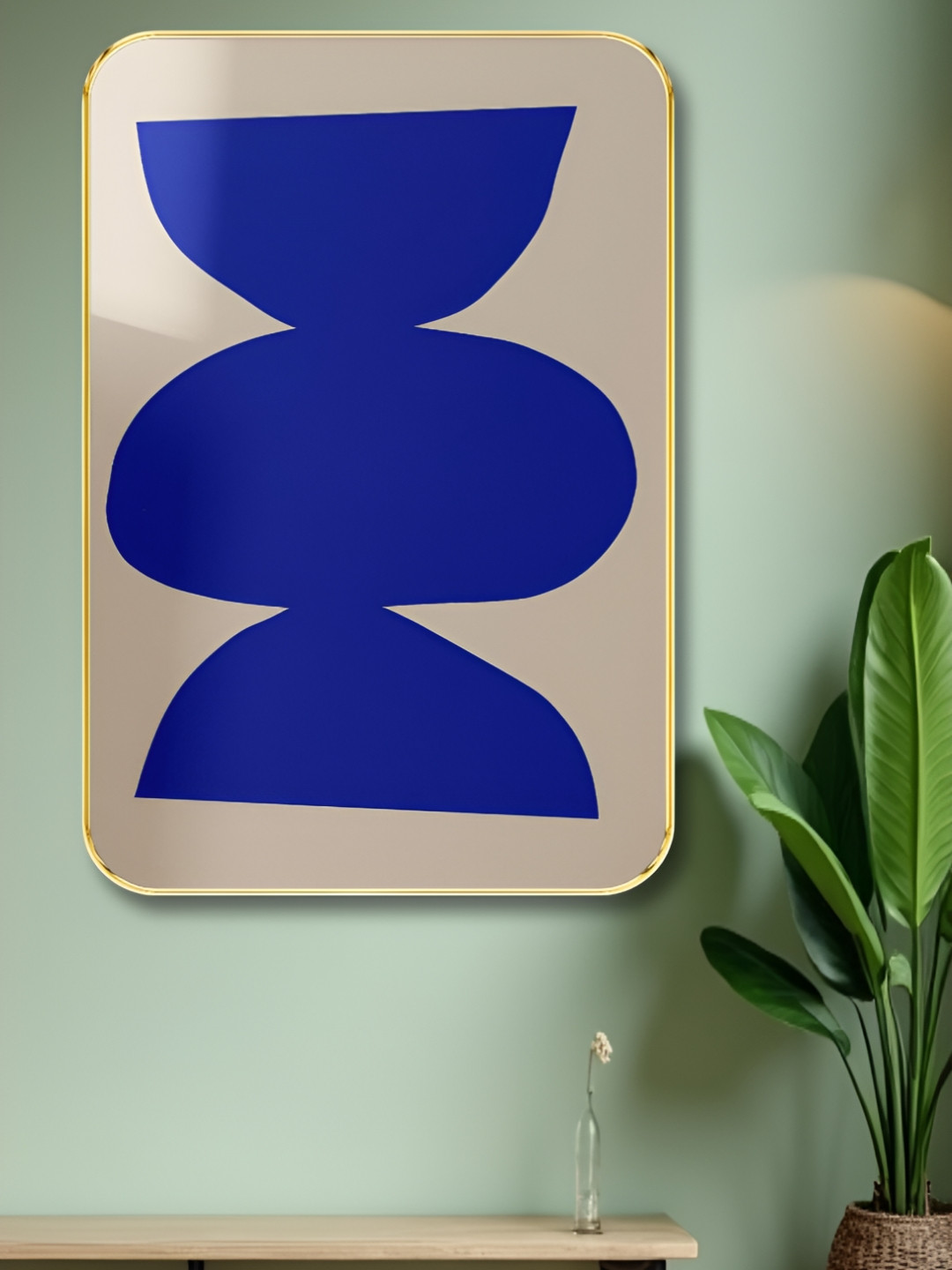 Livin'luxe Blue & Off White Modern Minimalist Wall Art