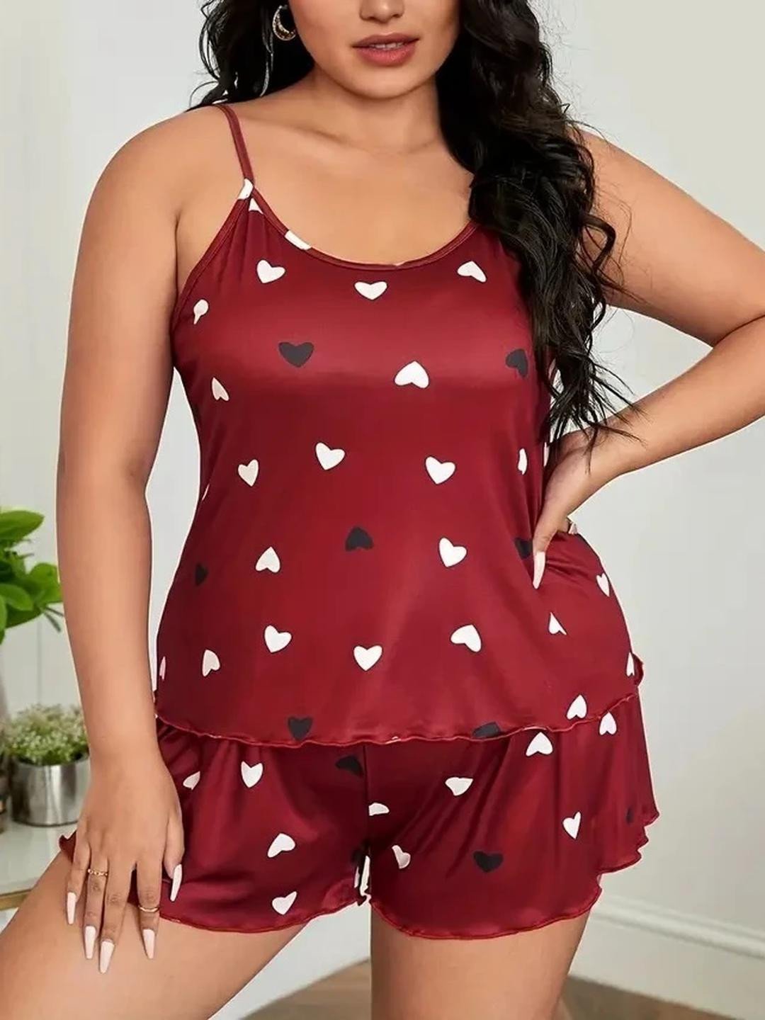 PHALIN Women Maroon Night suits