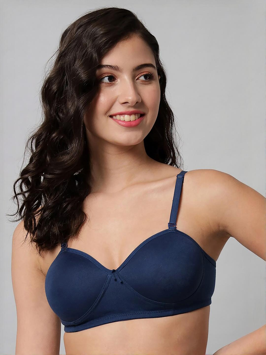 Women Cotton Blue,Light Blue,Pink Padded Non-Wired Lingerie Bra Sport wear Gym Crop Tank Top